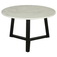 Couchtisch Cross Weiß/schwarz D: 75 Cm - Schwarz/Weiß, Design, Stein/Metall (75/46/75cm) - MID.YOU