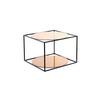 Beistelltisch In Würfelform Cody, Schwarz/Terra Cotta - Terracotta/Schwarz, Basics, Glas/Metall (50/50/36cm) - Kayoom