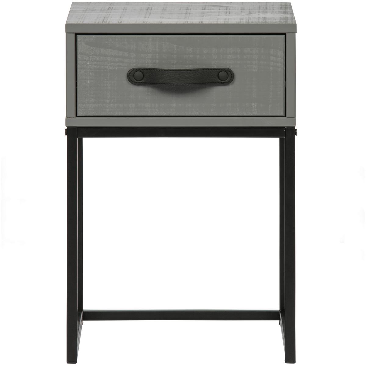 Nachttisch Morris, Grau/schwarz B: 35 Cm - Schwarz/Grau, Design, Holz/Metall (35/35/52cm) - Livetastic