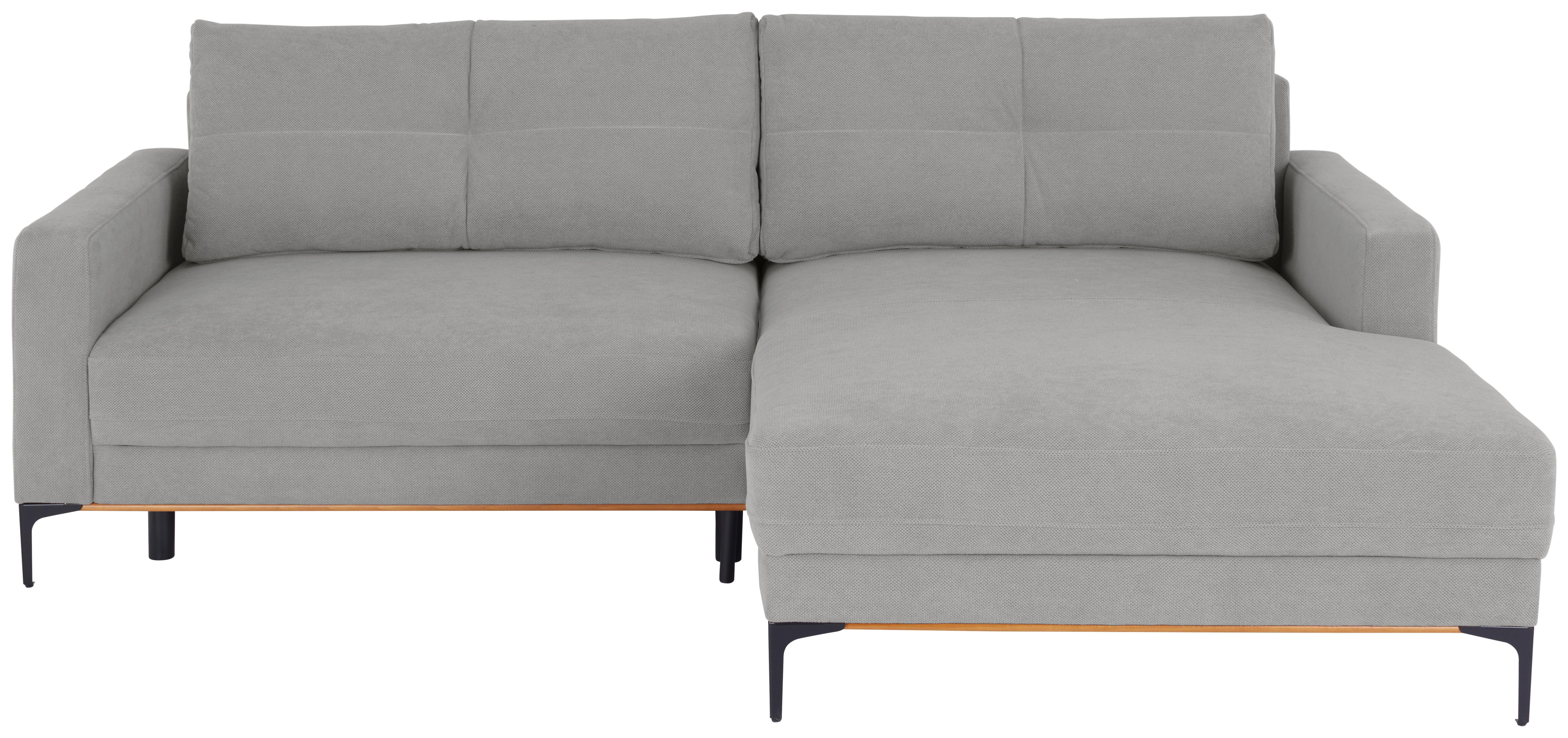 Rohová sedačka BERGAMO, pravá, světle šedá - černá/světle šedá, Moderní, kov/textil (238/162cm) - Ondega