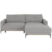 Ecksofa Bergamo - Hellgrau/Schwarz, MODERN, Textil (238/162cm) - Ondega