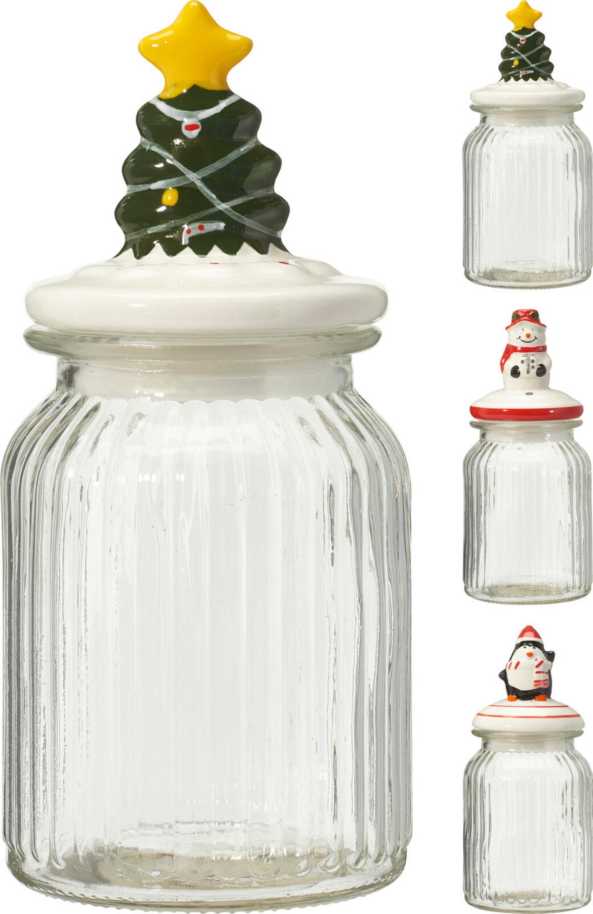 Skleněná dóza na potraviny RUDY, 950ML - čiré/vícebarevná, Basics, plast/sklo (950ml)