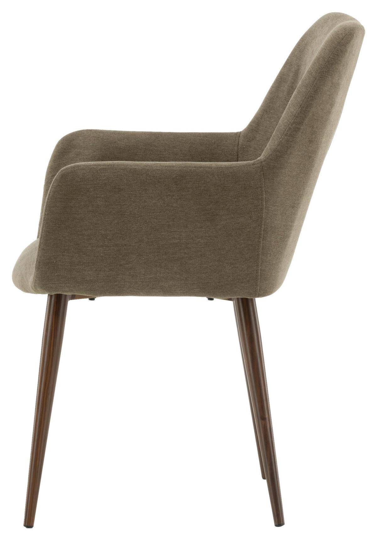 Stuhl-Set Tomorrow - Dunkelgrau/Braun, Design, Textil/Metall (60/90/62cm) - Livetastic