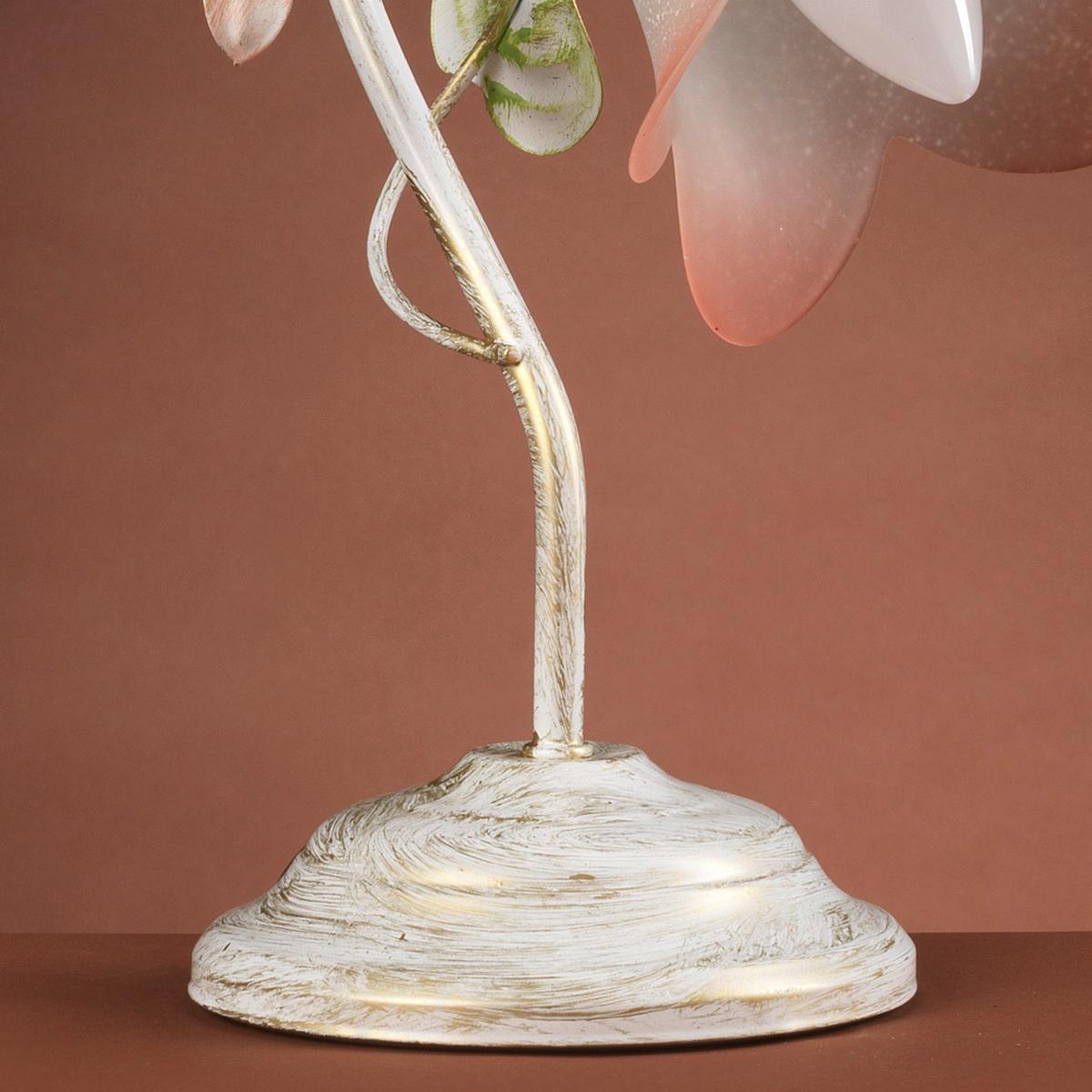 Tischlampe 4217/L Weiß 4217/L - Weiß, Natur, Glas/Metall (23/15/31cm)