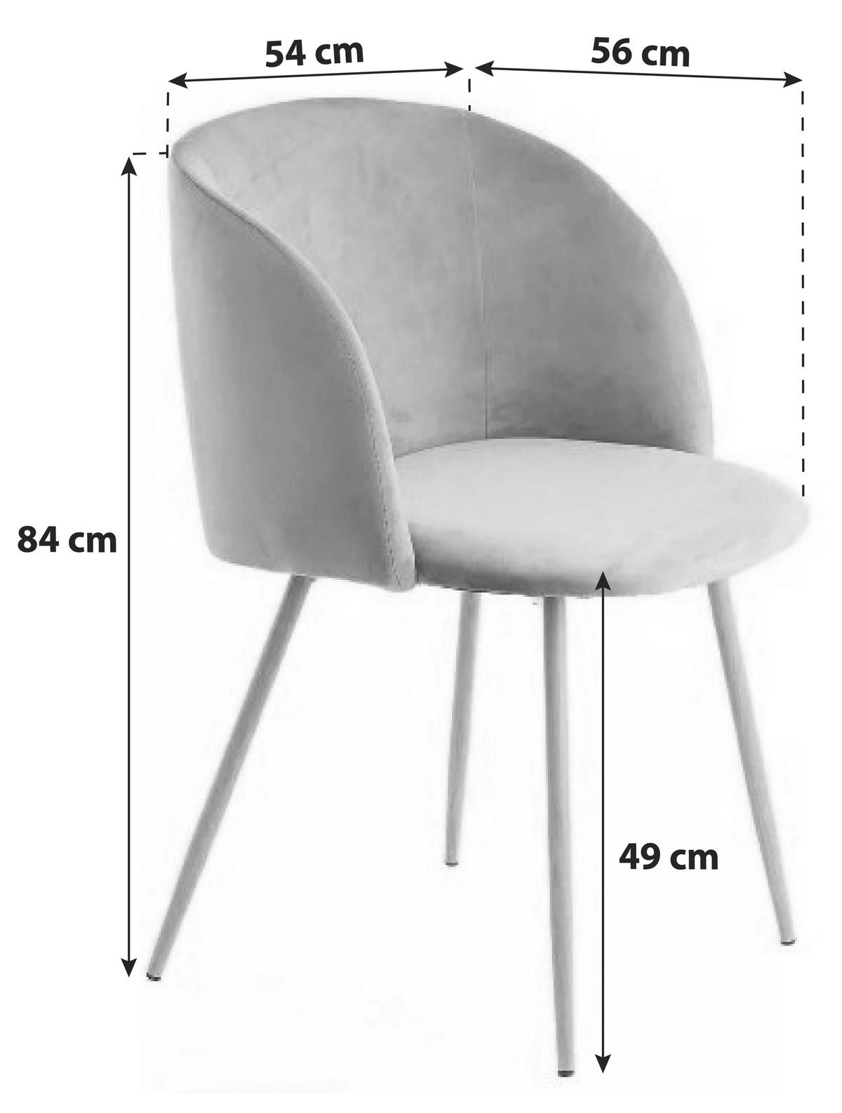 Sada stoličiek 2 kusy - sivá, Design, kov/textil (54/84/56cm)
