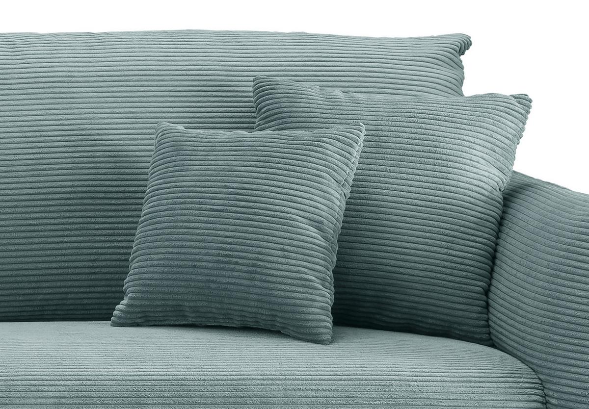 Sitzgarnitur Vanilla 2--Teilig. Hellblau - Schwarz/Hellblau, Design, Textil - Livetastic