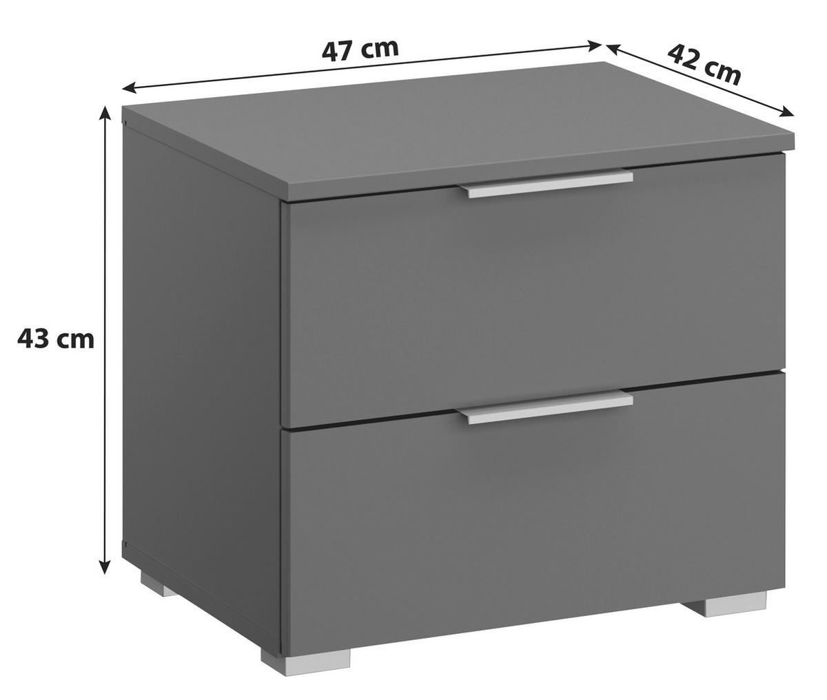 Nachtkästchen Alabama, Grau B: 40 Cm - Alufarben/Grau, MODERN, Holzwerkstoff (40/42/42cm) - Rauch Möbel