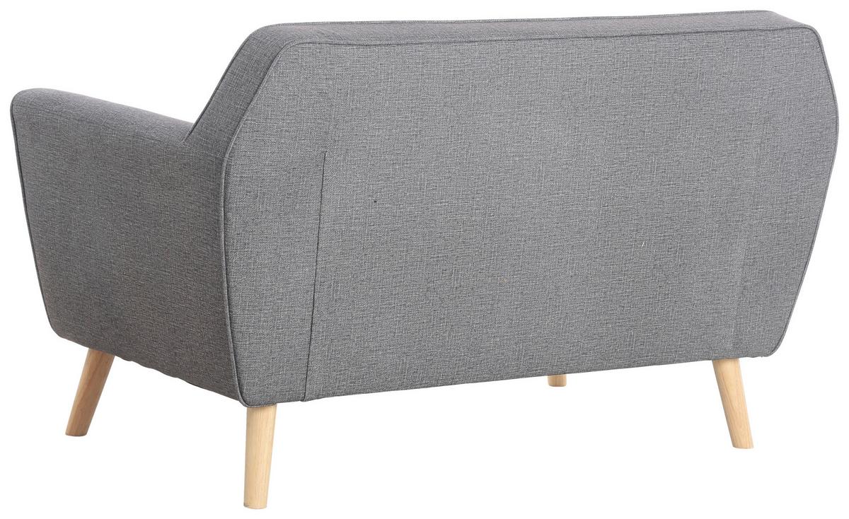 2-Sitzer-Sofa Lara Dunkelgrau Leinenoptik - Dunkelgrau/Naturfarben, KONVENTIONELL, Holz/Textil (138/83/79cm) - P & B