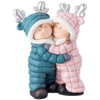 DEKOFIGUR KIND MARA -PAZ- - Pink/Silberfarben, KONVENTIONELL, Stein (31/20/42cm) - Luca Bessoni