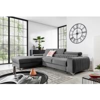 Ecksofa Grayson Grau S: 205x278 cm - Silberfarben/Grau, Design, Textil (205/278cm) - MID.YOU