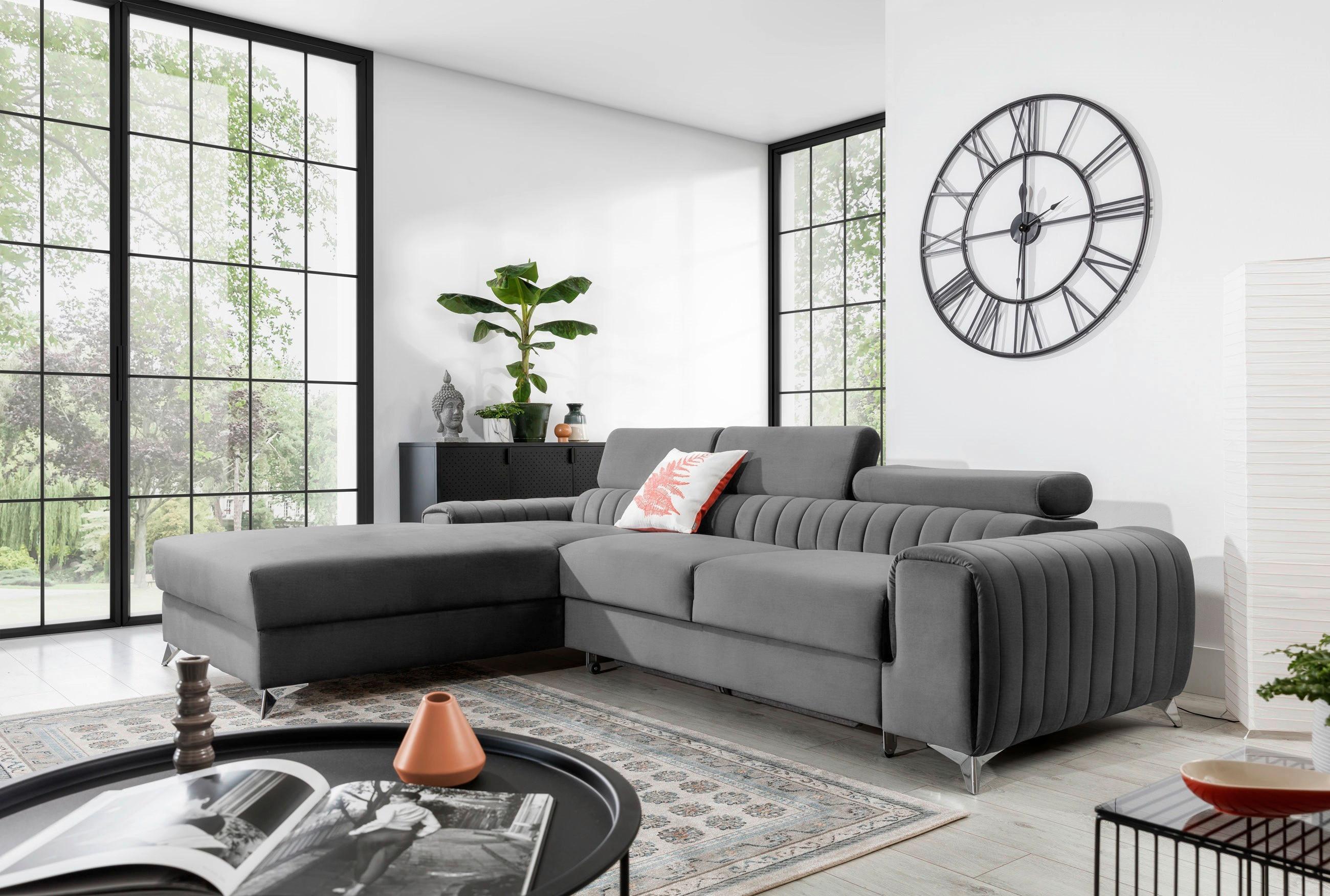 ECKSOFA Grayson Grau S: 205x278 cm