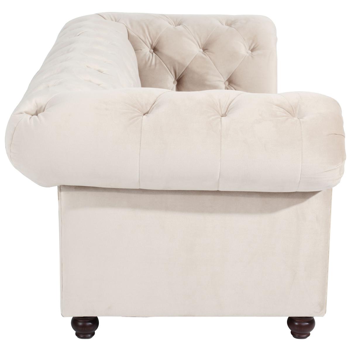 CHESTERFIELD-SOFA ORLEANS - Nussbaumfarben/Creme, Design, Textil (216/77/100cm) - Max Winzer