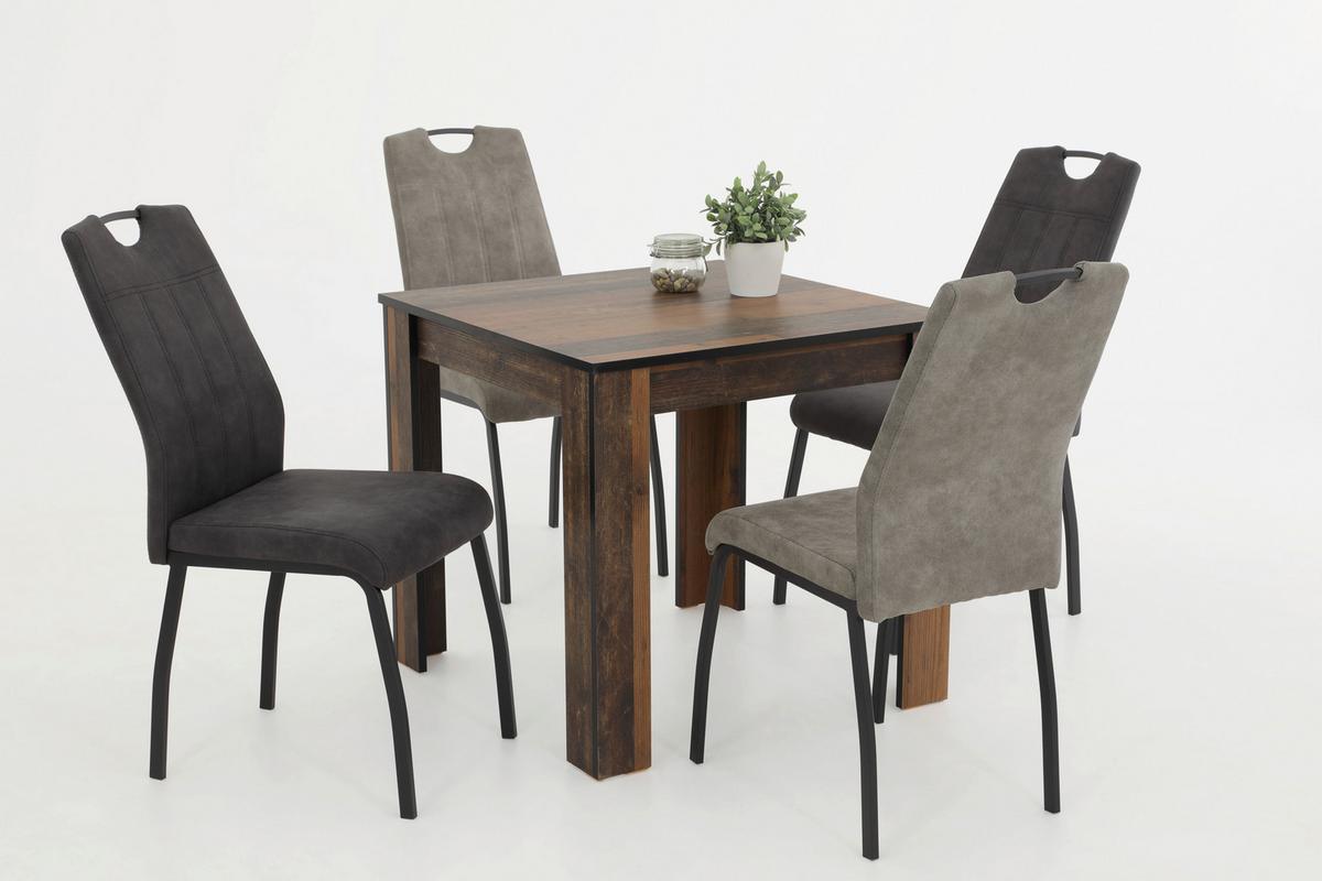 Stuhl-Set Elif II S Anthrazit - Anthrazit/Grau, MODERN, Textil/Metall (44/96/64cm) - MID.YOU