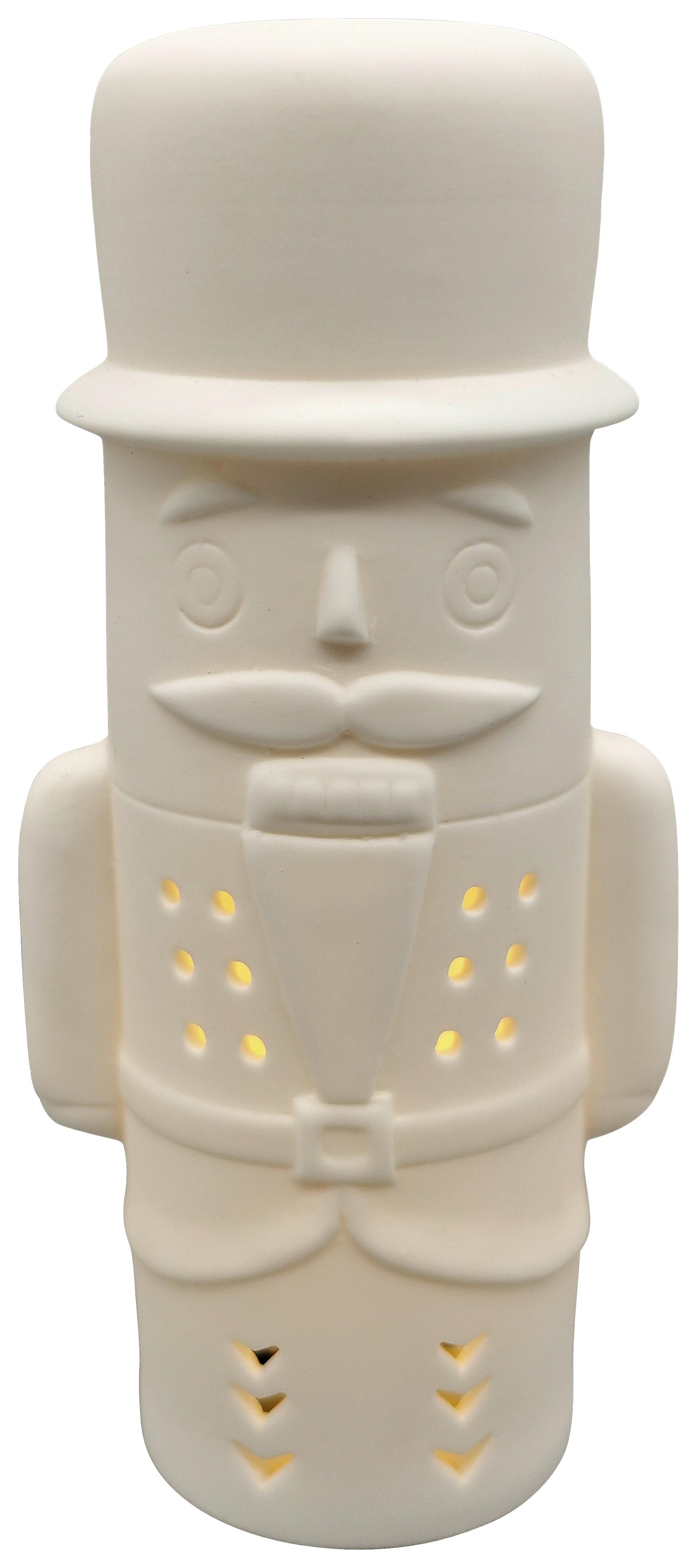 Figúrka Luskáčik LED/teplá biela - biela, Konventionell, keramika (7/15,5/6cm) - Mömax