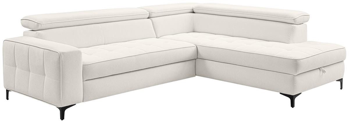 Ecksofa Nala Hellgrau S: 251x203cm - Hellgrau/Schwarz, Design, Textil (251/203cm) - MID.YOU