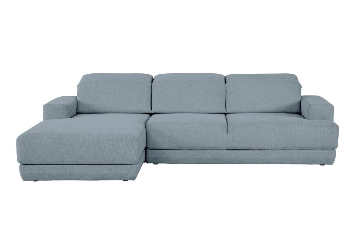 Ecksofa Frans Blau S: 204 Cm - Blau/Schwarz, Design, Textil (204/293cm) - MID.YOU
