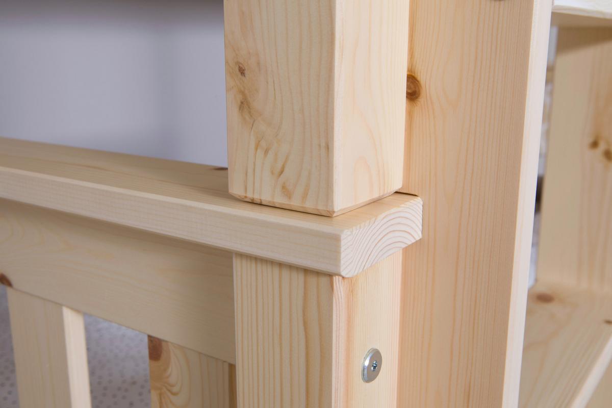 Etagenbett Sammy Kiefer Massiv 90 Cm M. Absturzsicherung - Naturfarben, MODERN, Holz (90/200cm) - MID.YOU