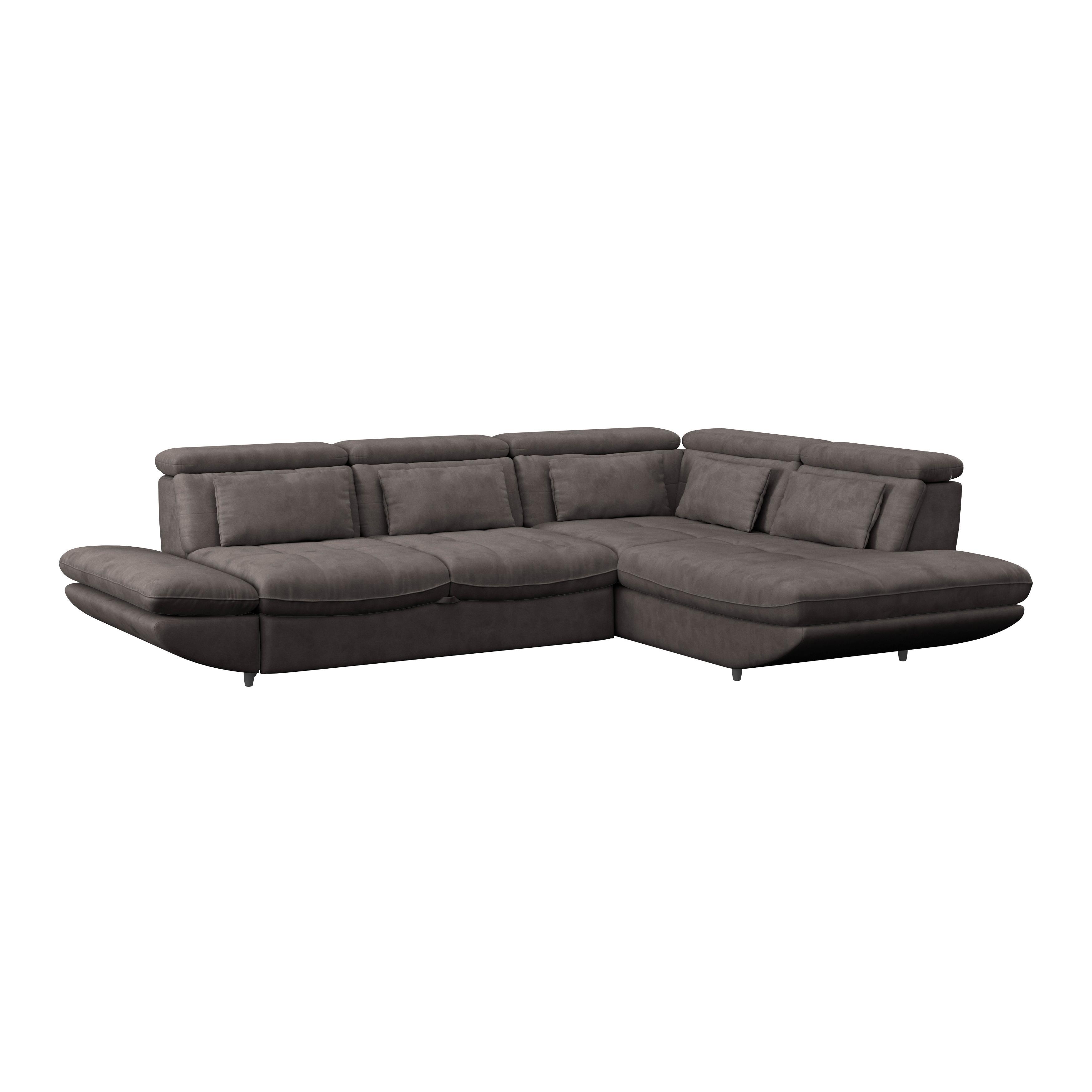 Wohnlandschaft Park - Dunkelbraun/Schwarz, MODERN, Textil (311/233cm) - Luca Bessoni