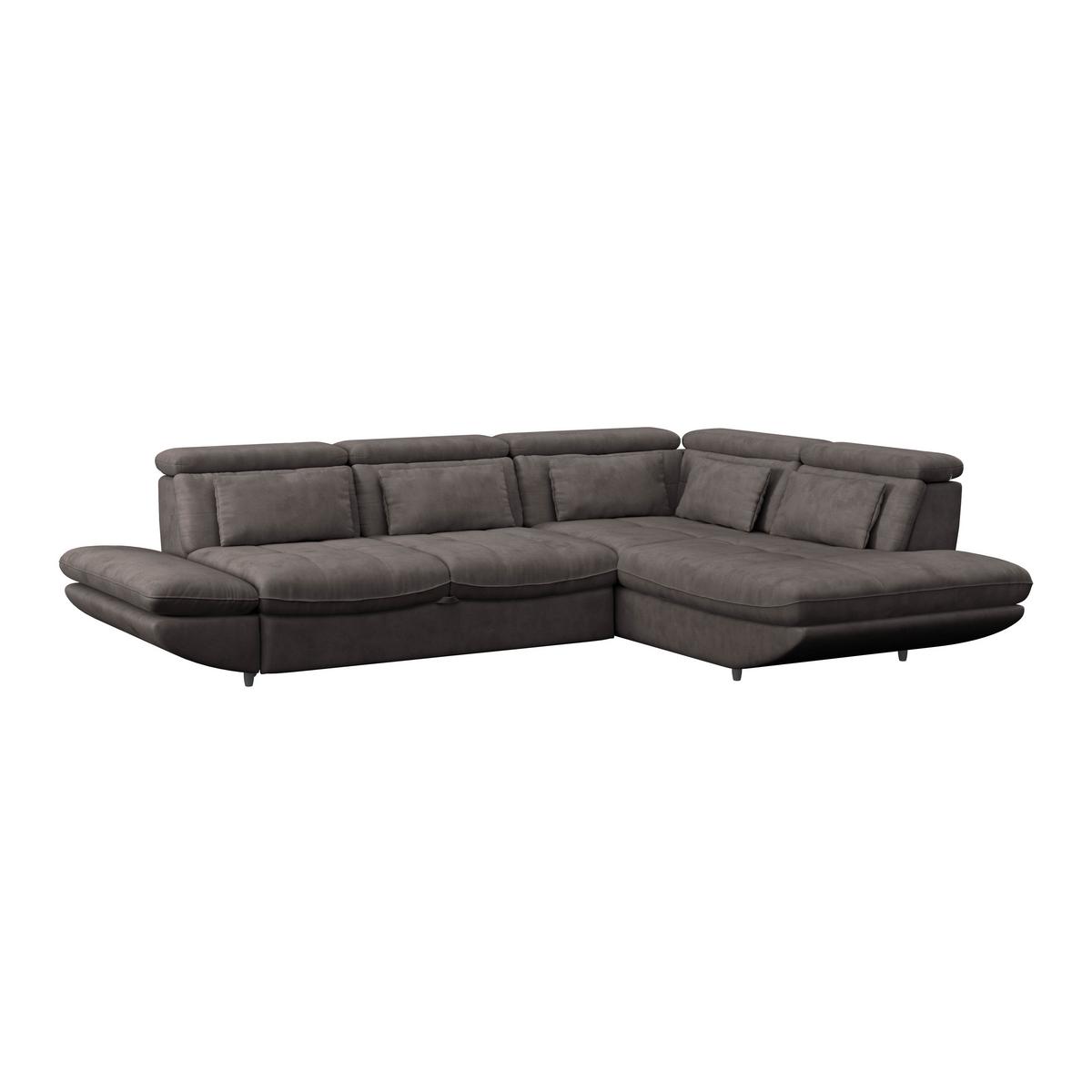 Wohnlandschaft Park - Dunkelbraun/Schwarz, MODERN, Textil (311/233cm) - Luca Bessoni