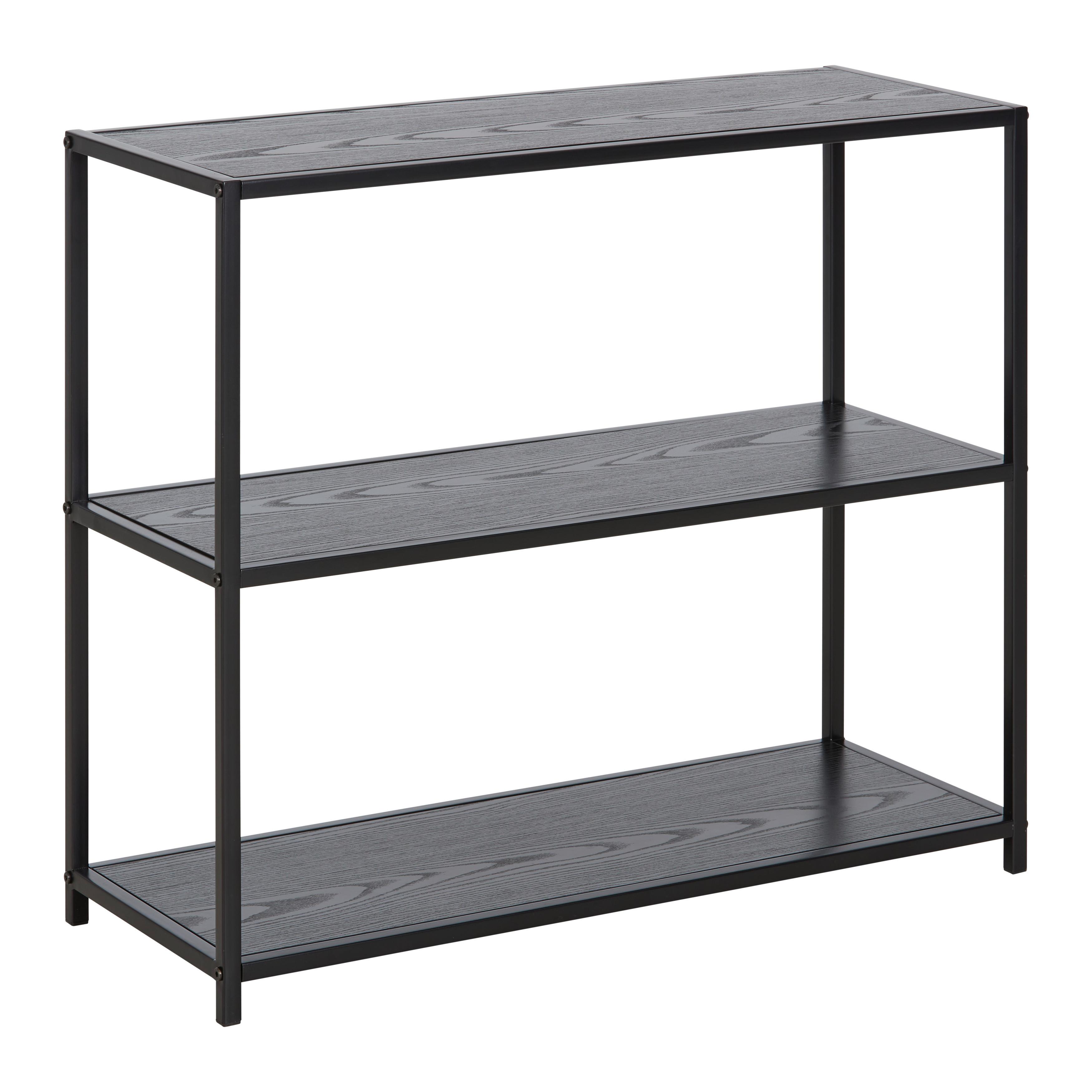 Regal Bastian černá - černá, Moderní, kov/kompozitní dřevo (77/68/30cm) - Based