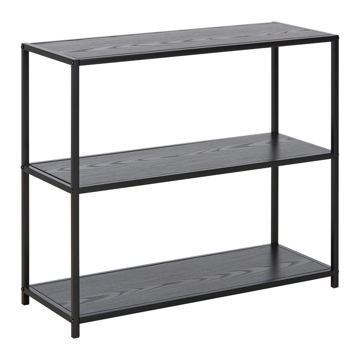 Regal Bastian černá - černá, Moderní, kov/kompozitní dřevo (77/68/30cm) - Based