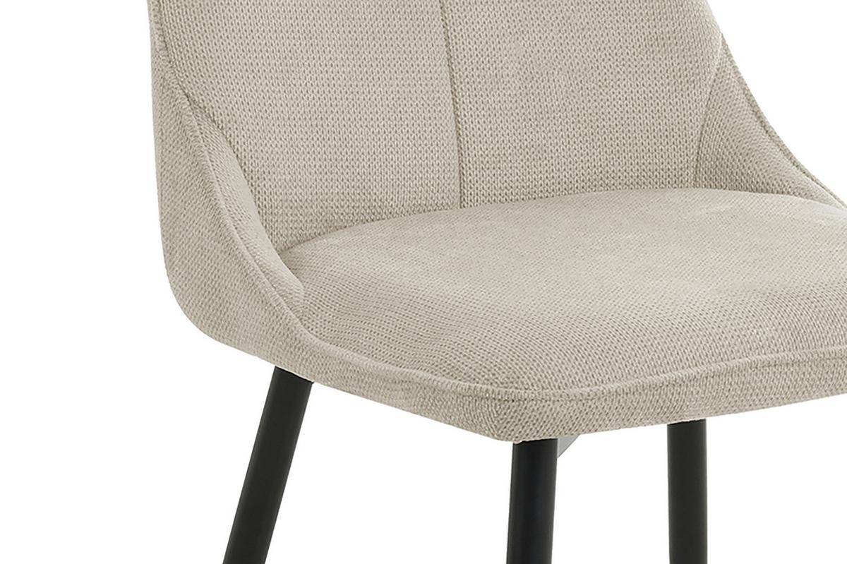 Stuhl-set Carlo, Taupe, B: 59 Cm - Taupe/Schwarz, Design, Textil/Metall (59/88/47cm) - MID.YOU