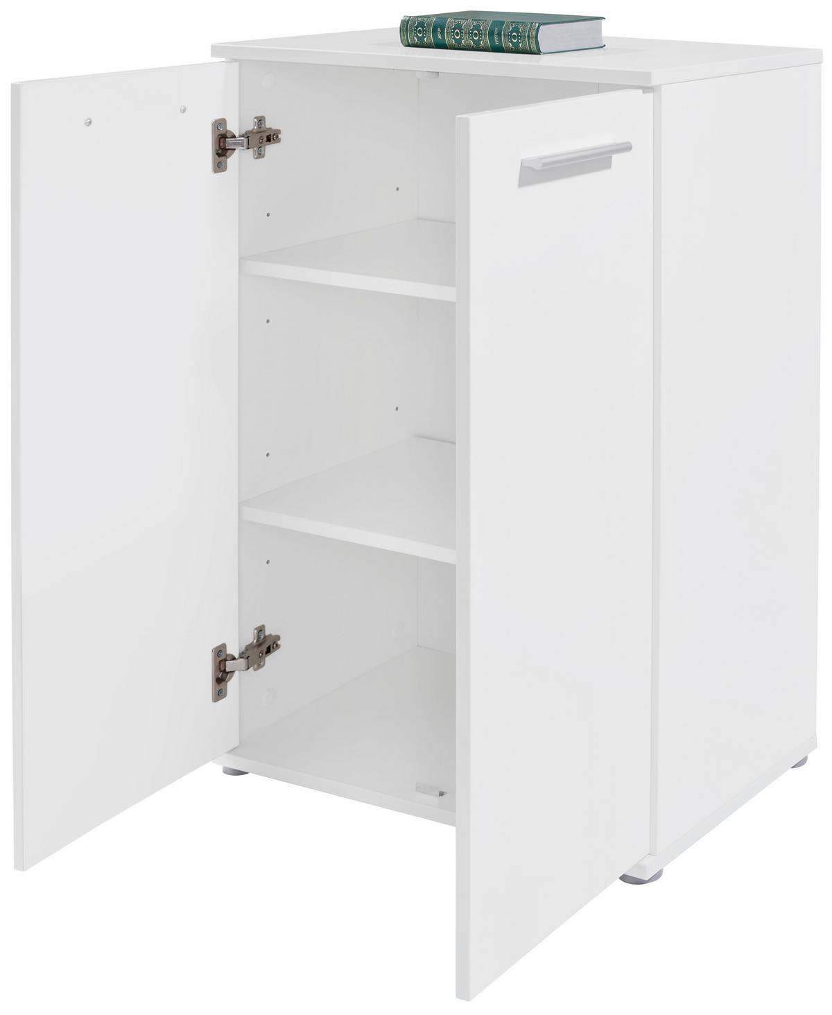 KOMODA CHRISTIAN NEW 1 - bílá/barvy hliníku, Moderní, kompozitní dřevo/plast (60/85/35cm)