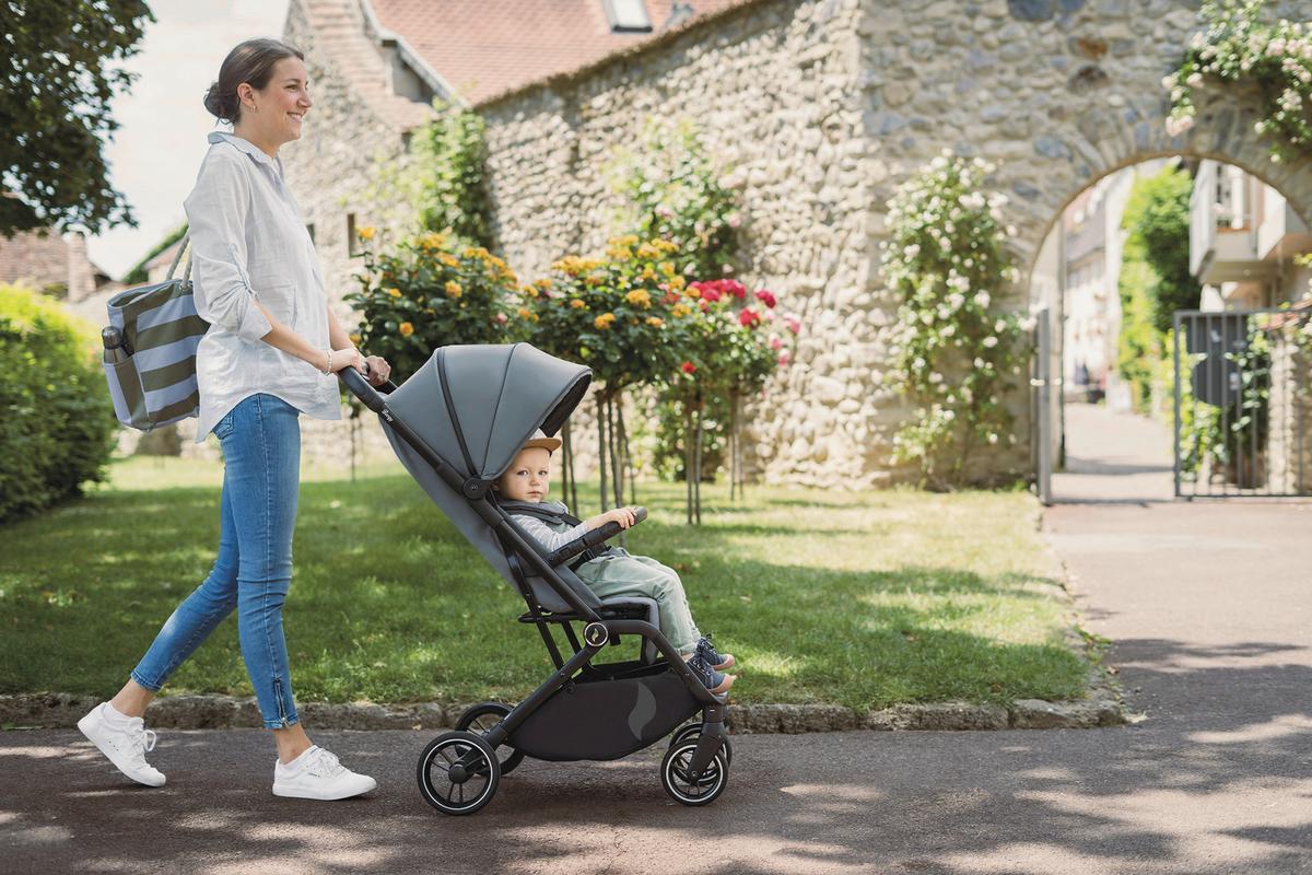Buggy Boogy 2 Stone Grau, B/H/T: 51x105x84,5 - Dunkelgrau/Schwarz, Basics, Textil/Metall (51/105/84,5cm) - Osann
