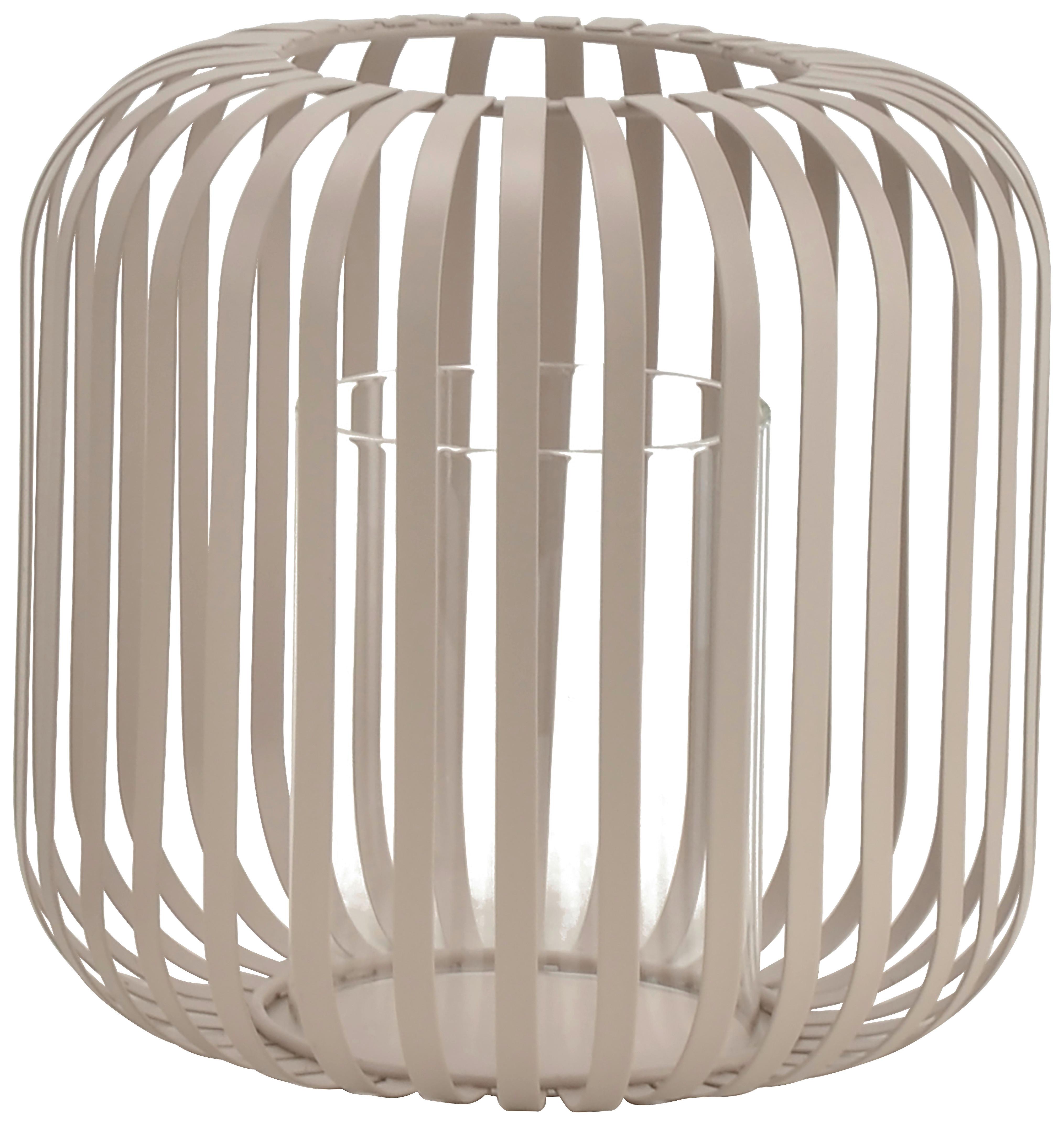 Stojan na svíčku JOLA - béžová, Moderní, kov/sklo (19/18,5cm) - Mömax