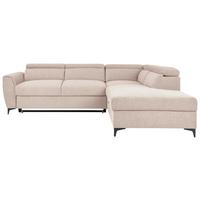 Ecksofa Lapis Creme S: 255/217 cm - Creme/Schwarz, KONVENTIONELL, Textil (255/217cm) - MID.YOU