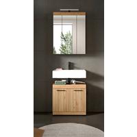 Badezimmer Scout Eiche Artisan Dekor B: 60cm - Schwarz/Eiche Artisan, Trend, Glas/Holzwerkstoff (60cm) - MID.YOU