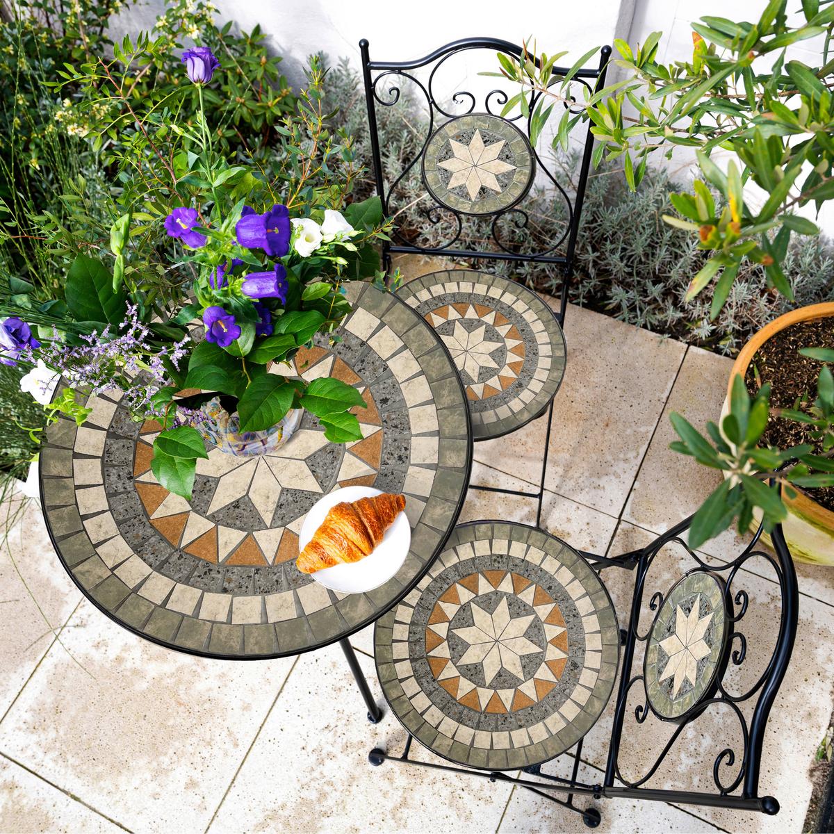 Gartenset Amelie Star - Schwarz/Braun, Basics, Keramik/Metall (60/75cm) - Ambia Garden