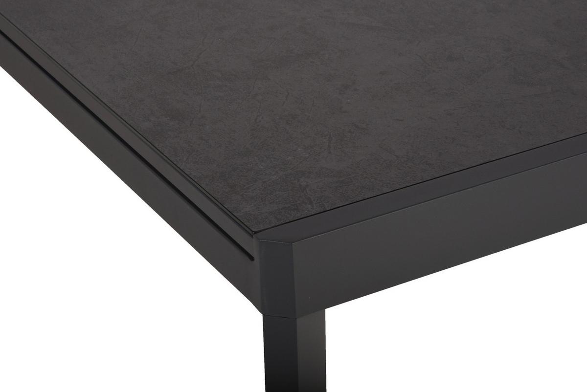 Gartentisch Nerea - Anthrazit, Basics, Glas/Metall (200/100/75cm) - Gardenson