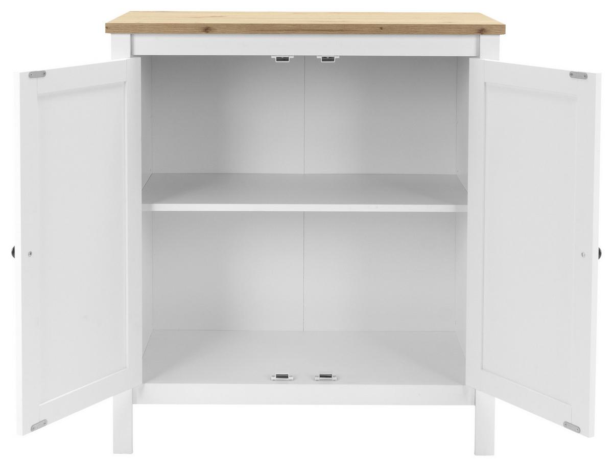 Kommode B 80 Cm Bergen 1, Weiß/eiche Dekor - Eichefarben, KONVENTIONELL, Holzwerkstoff (80/90/40cm) - MID.YOU
