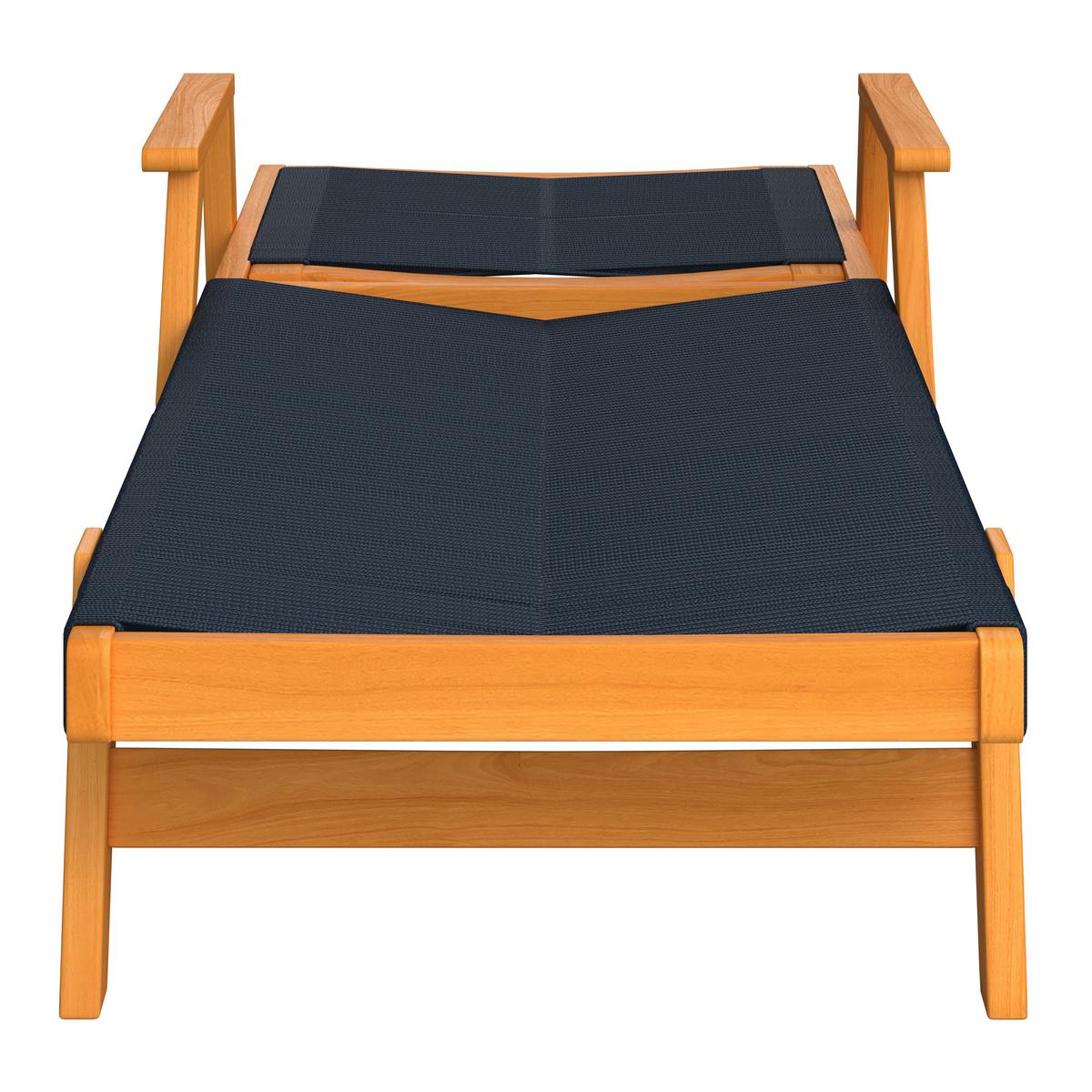 Záhradné ležadlo ENRICA - čierna/farba akácie, Modern, drevo/plast (200/73/79cm) - Bessagi Garden