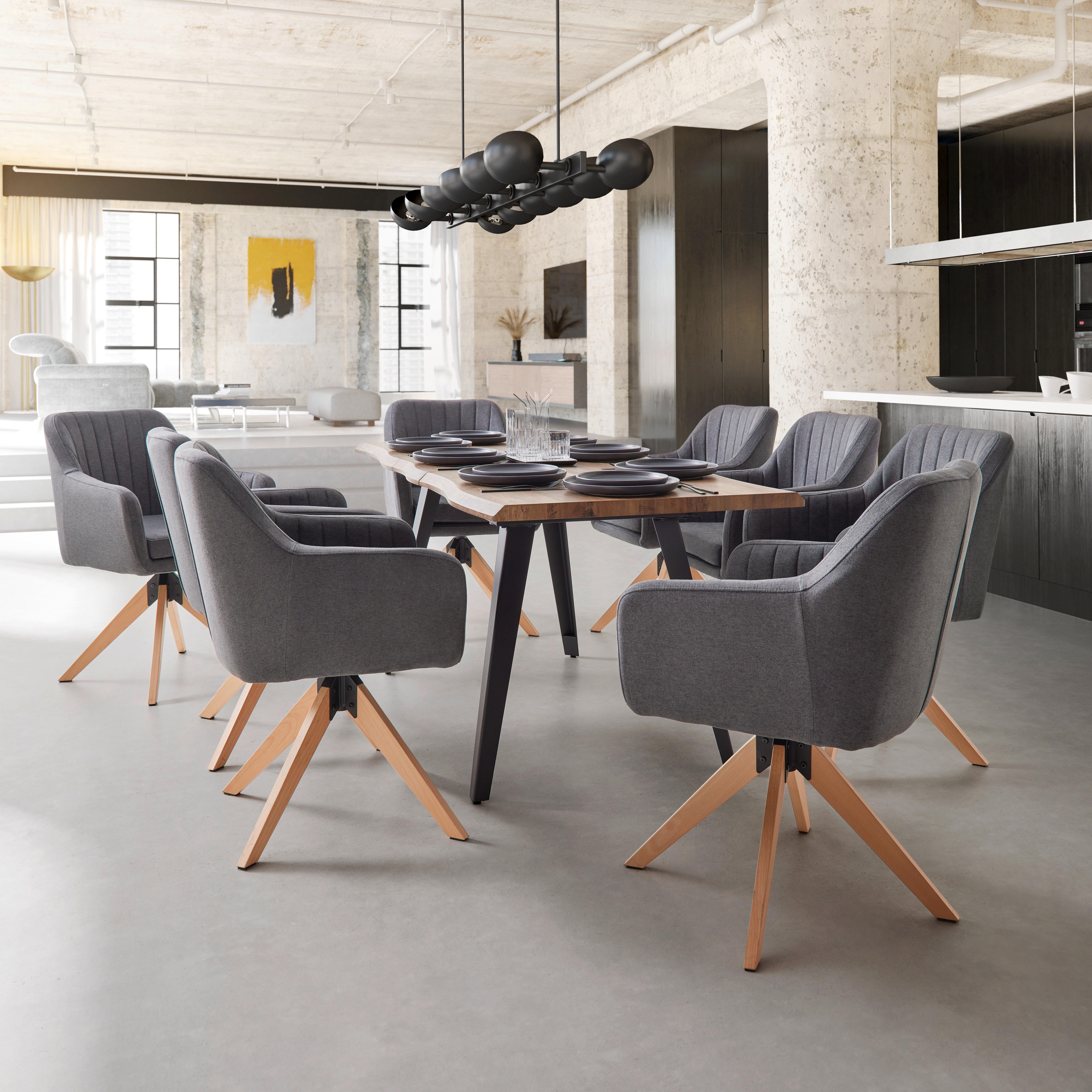 Rozkladací jedálenský stôl Ján 140-180x80cm - čierna/farba vlašského orecha, Modern, kov/kompozitné drevo (140-180/80/76cm) - Bessagi Home