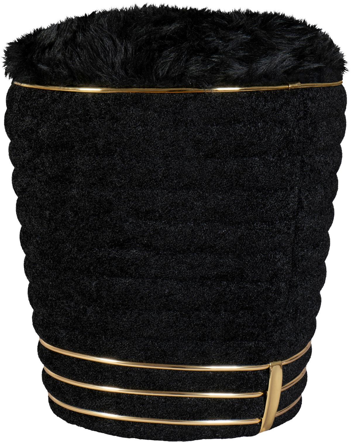 Hocker Doric 335 Goldfarben/schwarz D: 42 Cm - Goldfarben/Schwarz, Design, Textil (42/50cm) - Kayoom