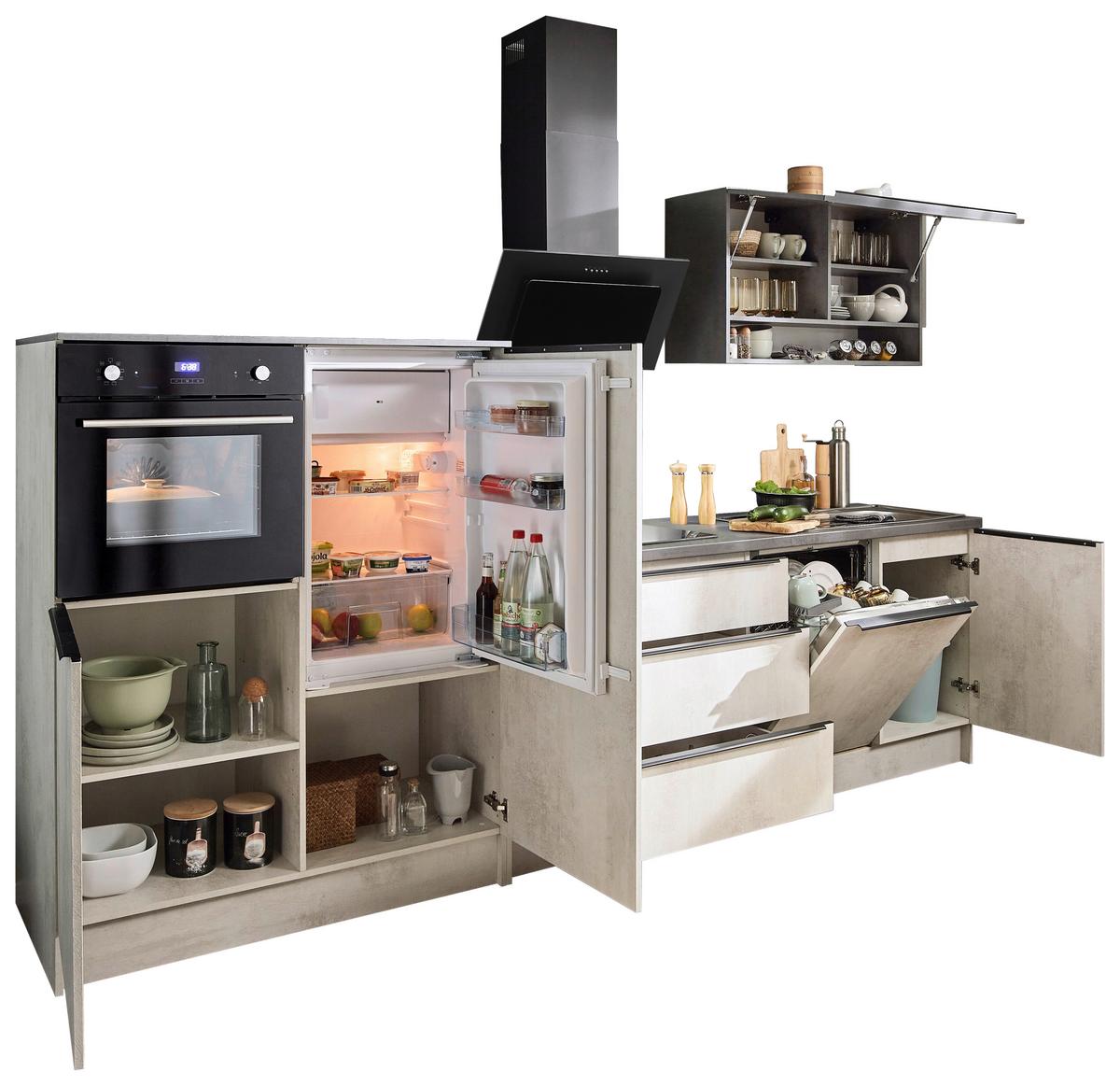 Küchenblock Boston Anthrazit, Weiß B: 321 cm - Anthrazit/Weiß, Basics, Holzwerkstoff (321cm) - MID.YOU