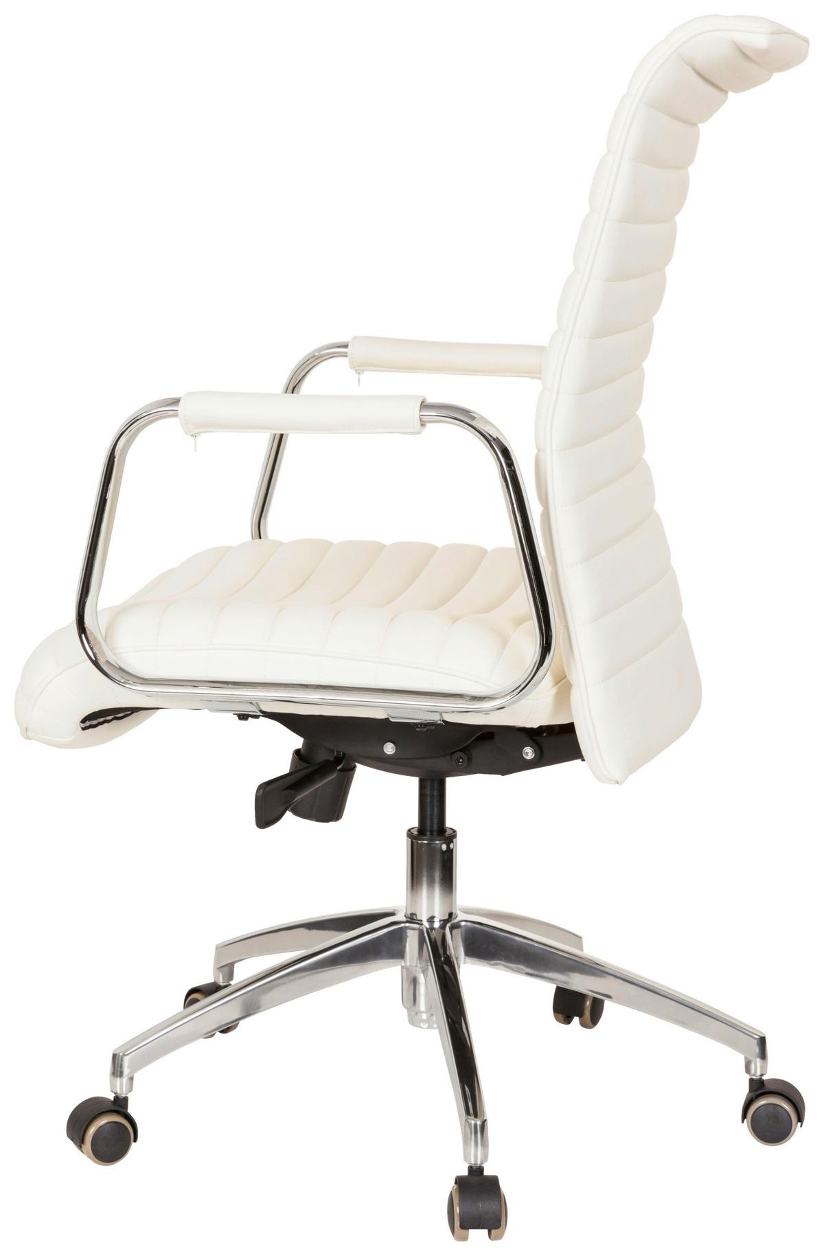 Drehstuhl Aspera 10 Cremefarben - Silberfarben/Creme, MODERN, Leder/Kunststoff (59/114/50cm) - MID.YOU