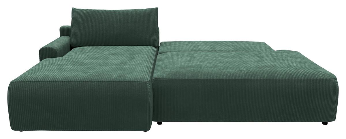 Eckschlafsofa Prag, D. Grün S: 167x253 - Dunkelgrün/Schwarz, MODERN, Textil (167/253cm) - Trendmanufaktur