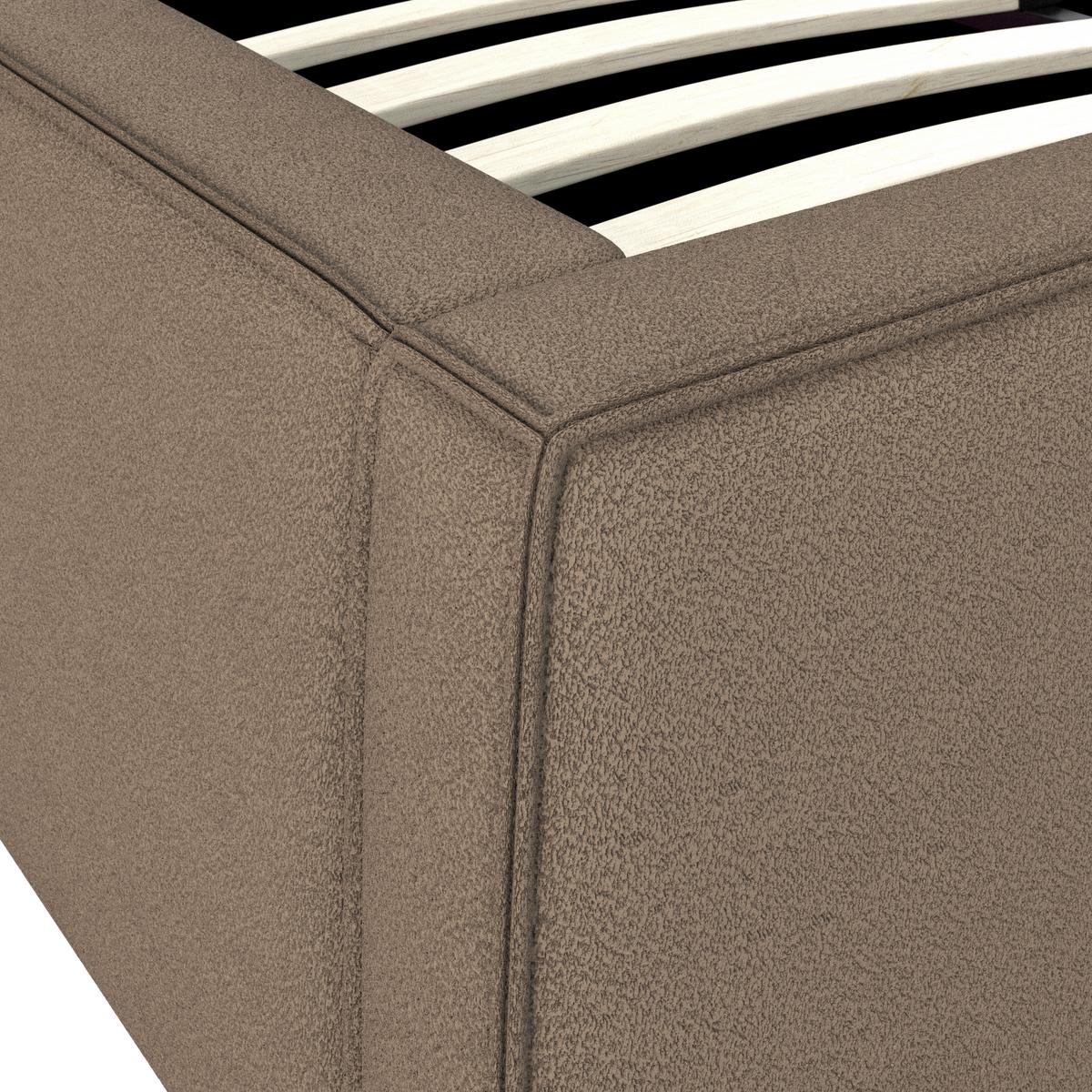 Čalúnená posteľ SERENA 180x200 cm, hnedá - hnedá/čierna, Modern, kov/drevo (180/200cm) - Bessagi Home