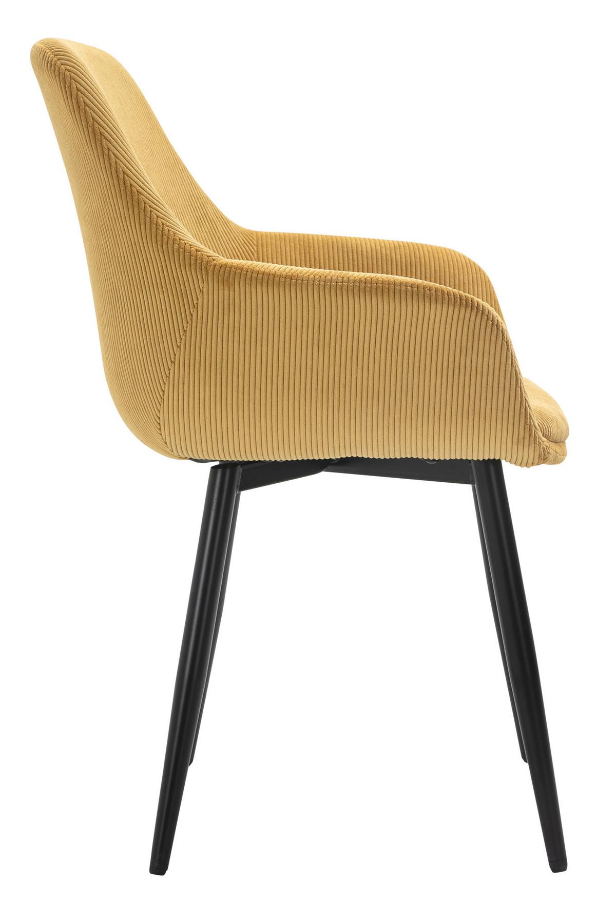 Armlehnstuhl-set Goldfarben B: 64 Cm - Goldfarben/Schwarz, MODERN, Textil/Metall (64/86/59cm) - Livetastic