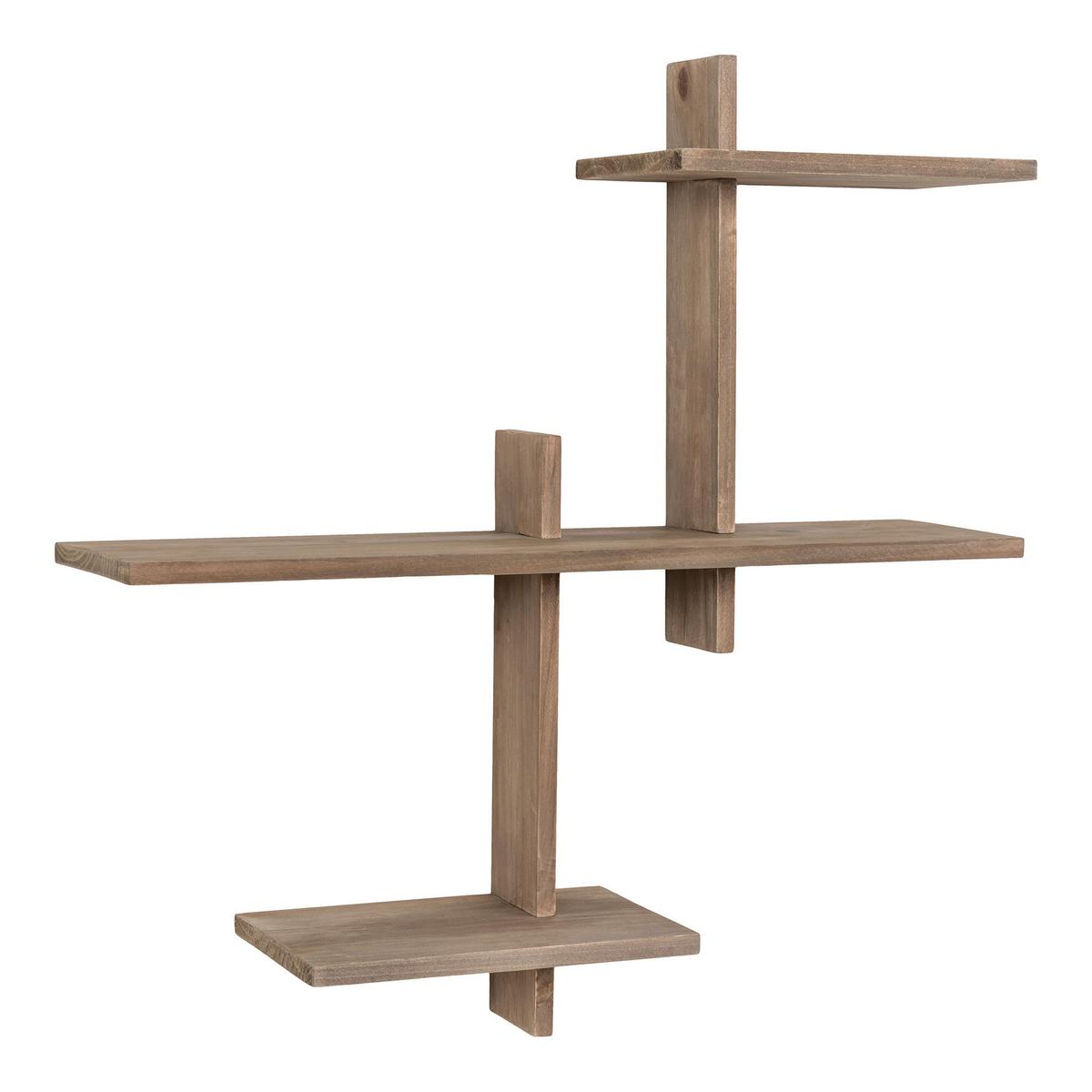 Wandregal Gavi Braun B: 53 cm - Braun, Design, Holz (53/56/15cm)