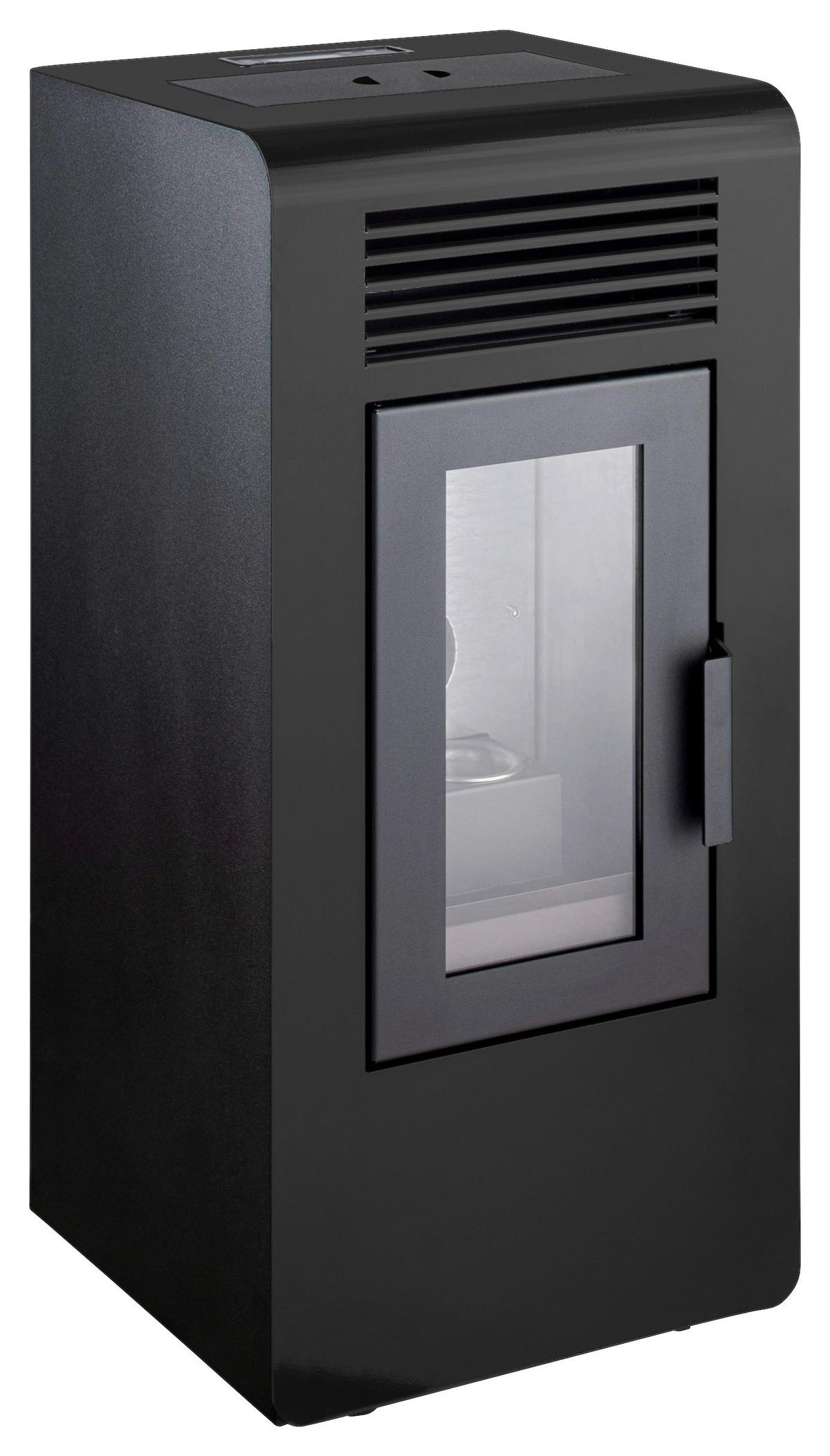 Palletofen Schwarz Metall 5,9 Kw Mit Wi-Fi - Schwarz, Basics, Metall (46/93/48cm)