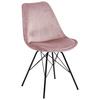 Jídelní židle ERIS samet - starorůžová/černá, Trend, kov/textil (48,5/85,5/54cm) - Carryhome