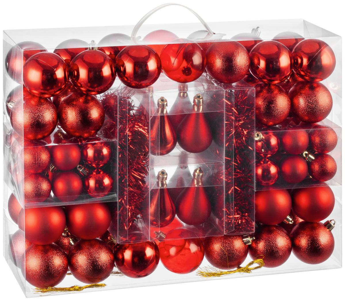 Christbaumkugel-set Lisa - Rot, KONVENTIONELL, Kunststoff - Luca Bessoni