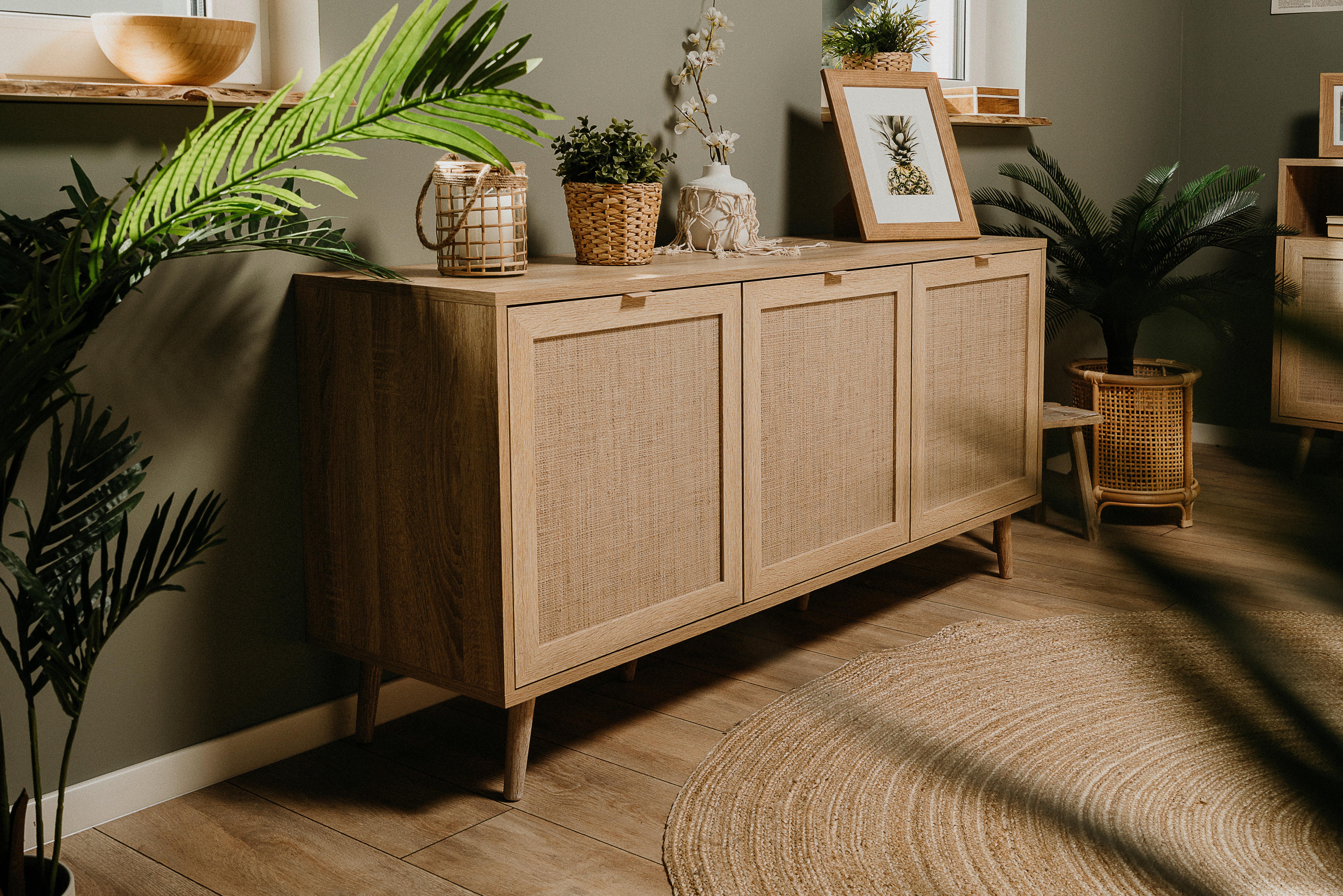 Sideboard Dekor Mit 3 Türen 150 cm Bali Sonoma Eiche - Sonoma Eiche, Natur, Holzwerkstoff (150/71/40cm) - MID.YOU