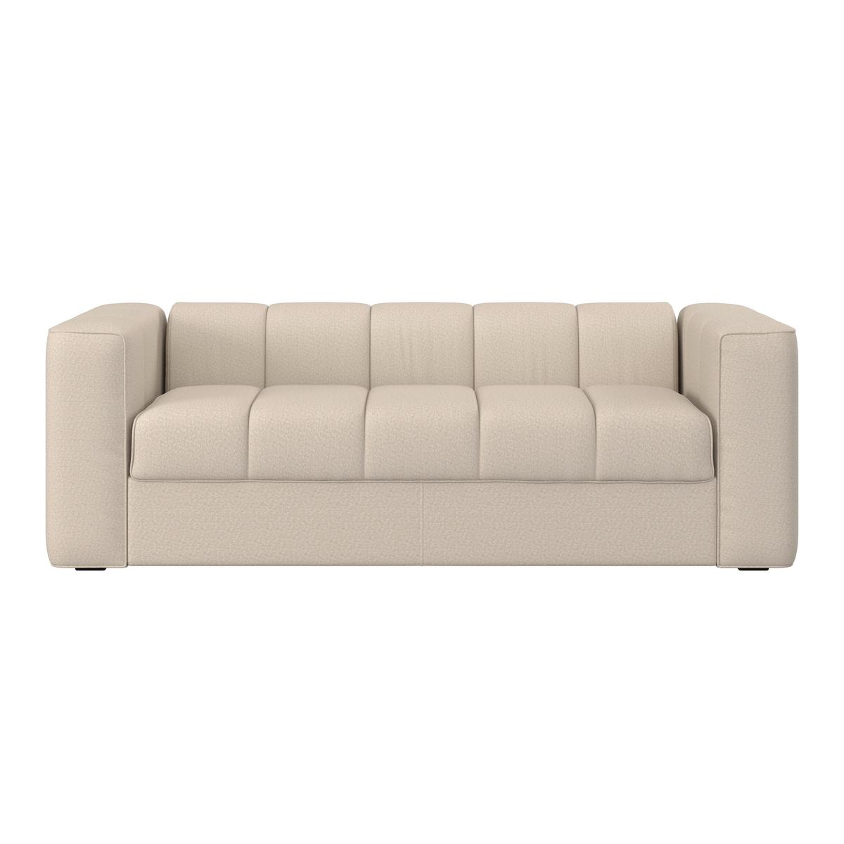 Rozkládací pohovka MIRANDA, béžová, s lůžkem na spaní - černá/béžová, Moderní, kov/dřevo (207/71/98cm) - Bessagi Home