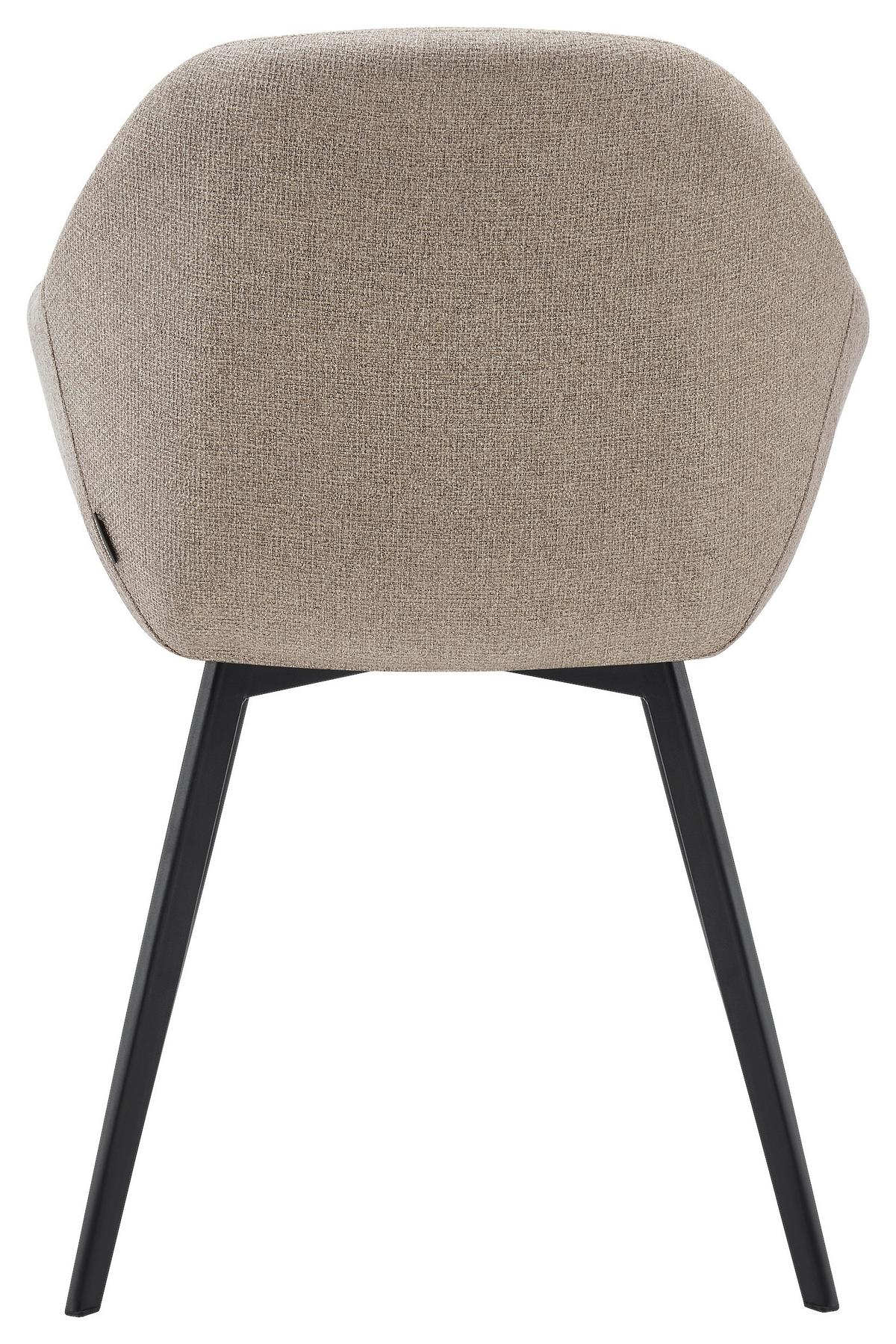 Vierfußstuhl Modo Schwarz/Beige B: 57 cm - Beige/Schwarz, MODERN, Holz/Textil (57/84,5/61cm) - Livetastic