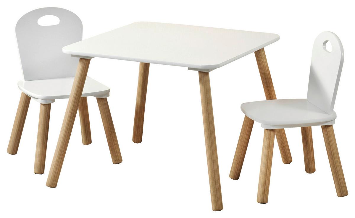 Kindersitzgruppe 3-tlg. Kiefer Weiß - Weiß, MODERN, Holzwerkstoff - Kesper
